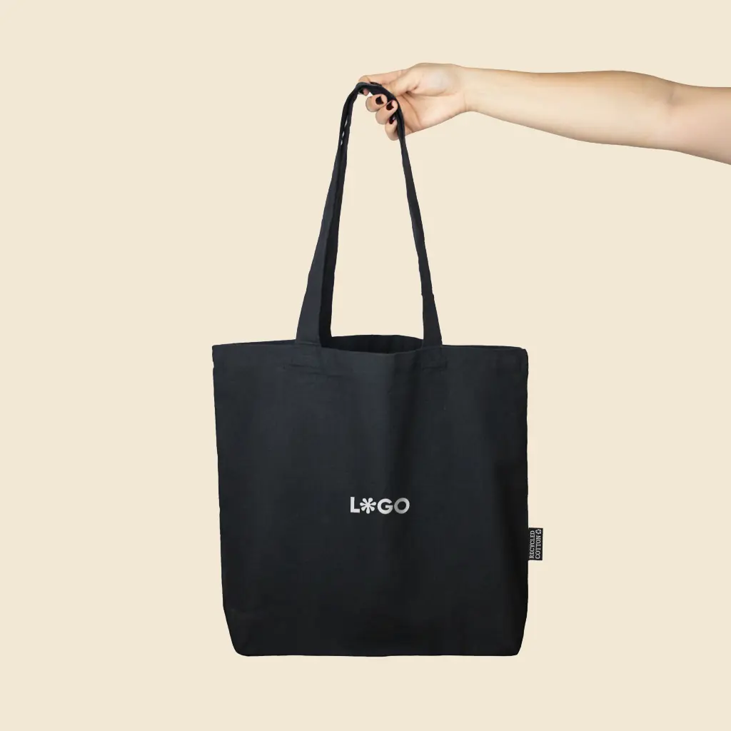 MIRLA : Sac en coton recyclé noir 180 g/m2