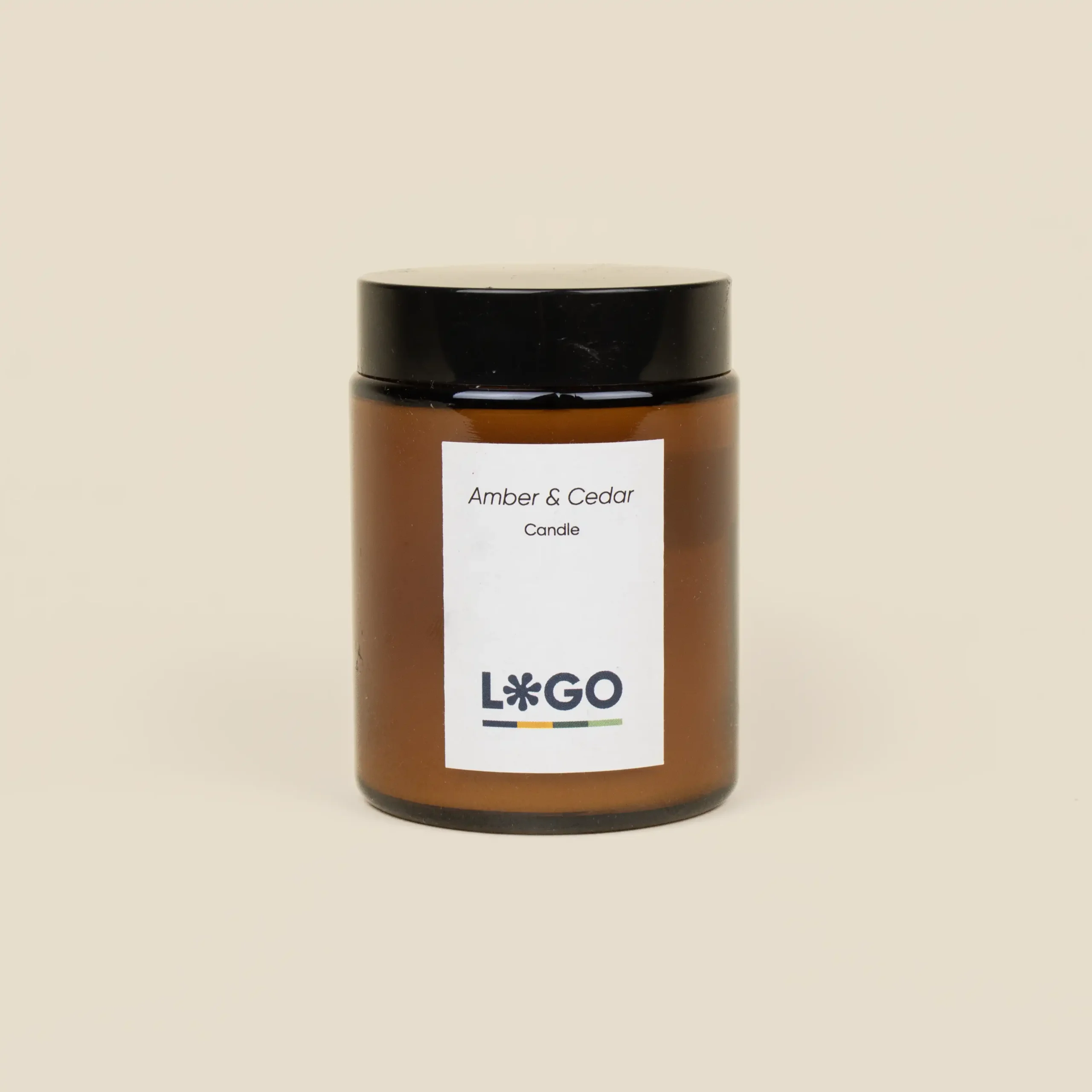 CANDI: Vela ecológica de soja. Personalización a todo color en la pegatina 